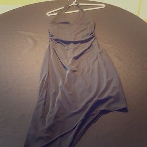 Black Polyester Halter Dress